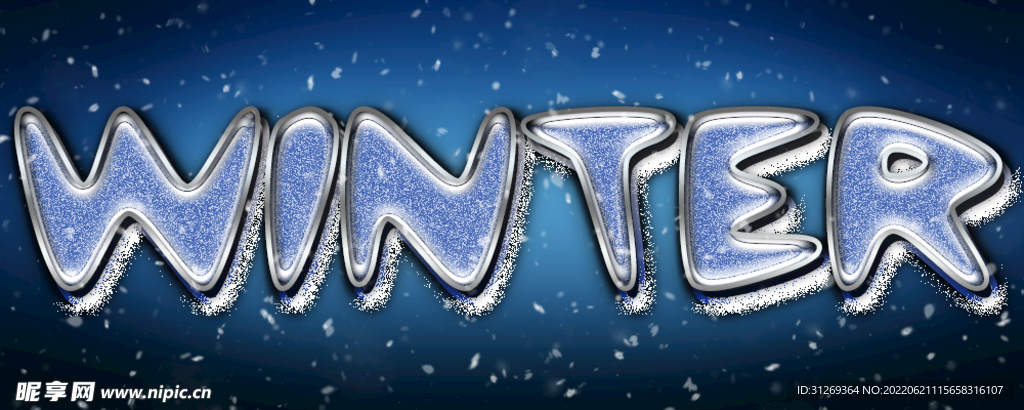 冬天雪字体