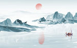 水墨山