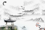 水墨山
