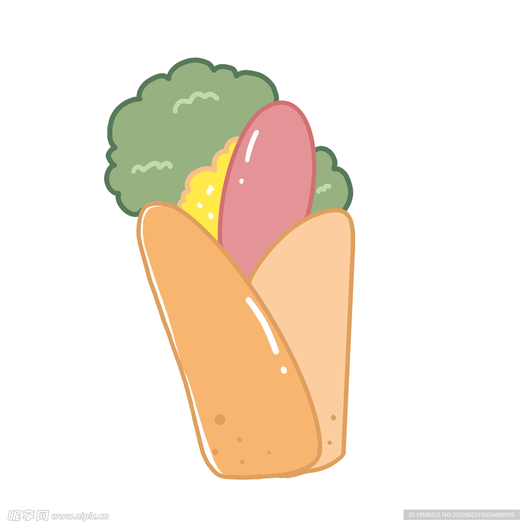 简笔画卷饼