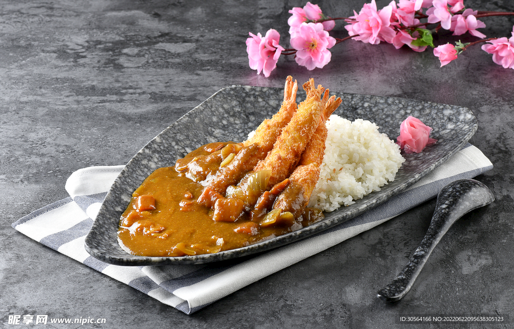 日式咖喱大虾美食