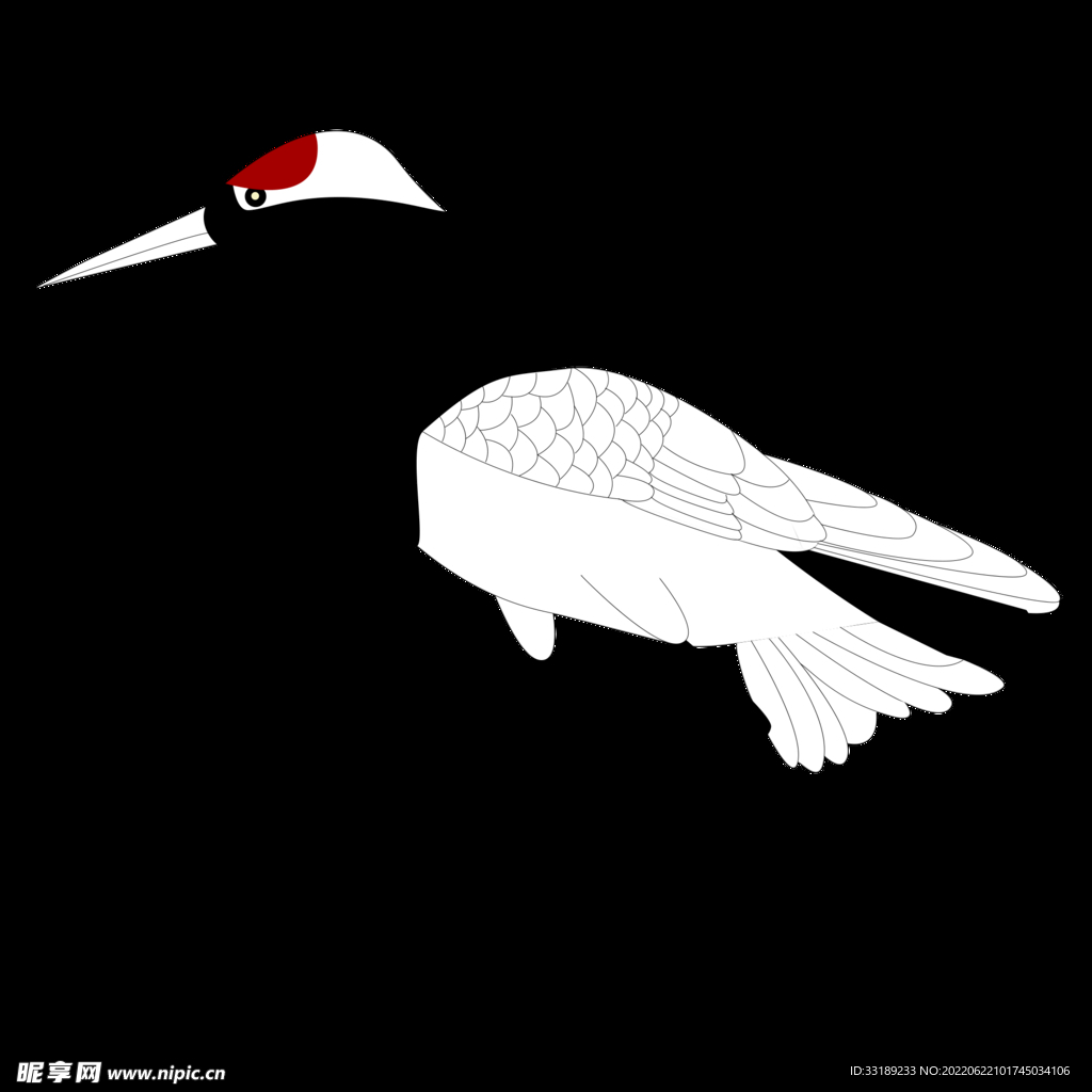 仙鹤丹顶鹤国潮古风国画