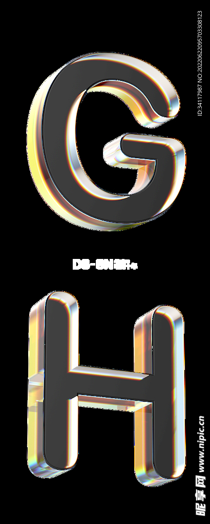 C4D G H  玻璃透明字母