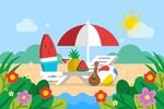 夏日沙滩背景