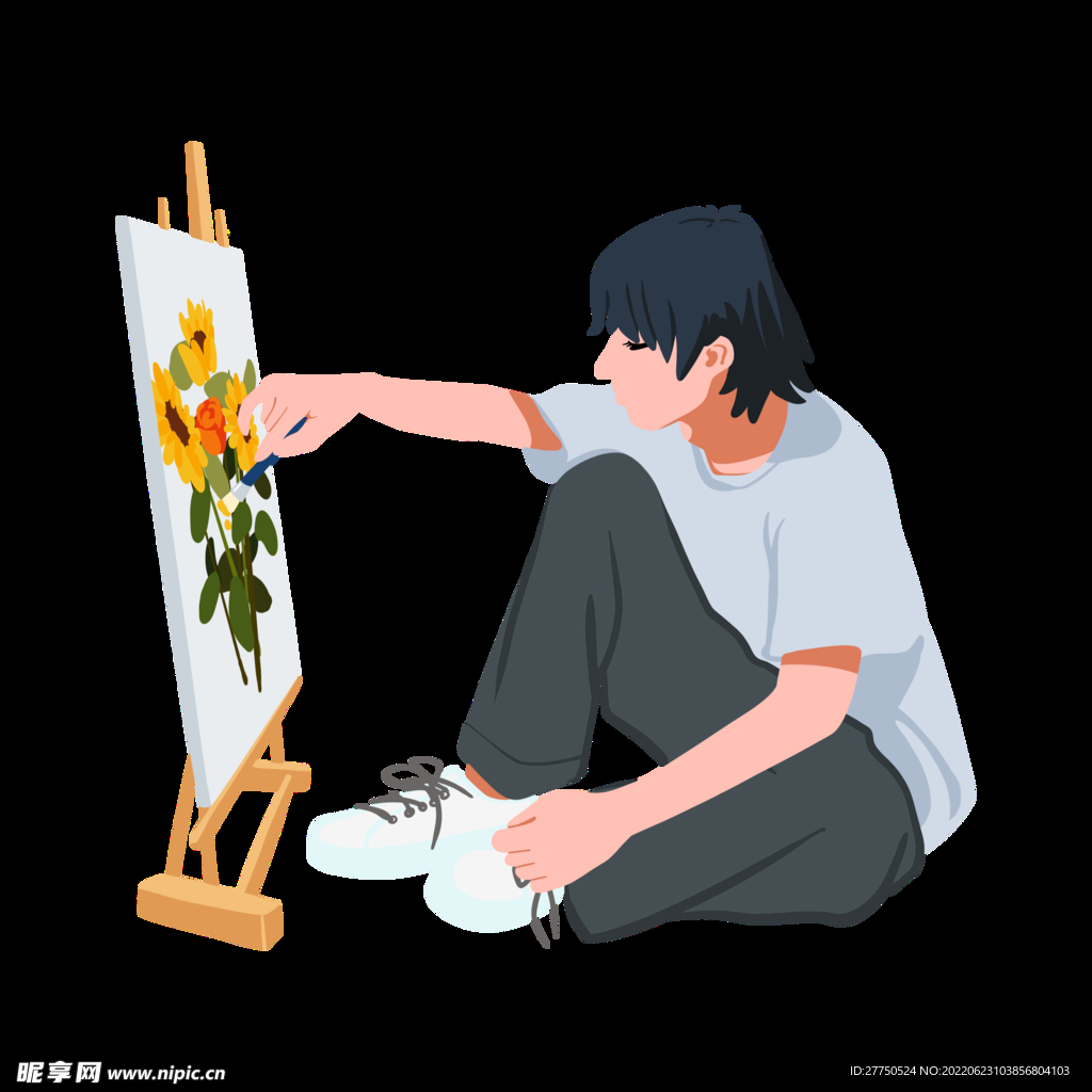 画画的男孩