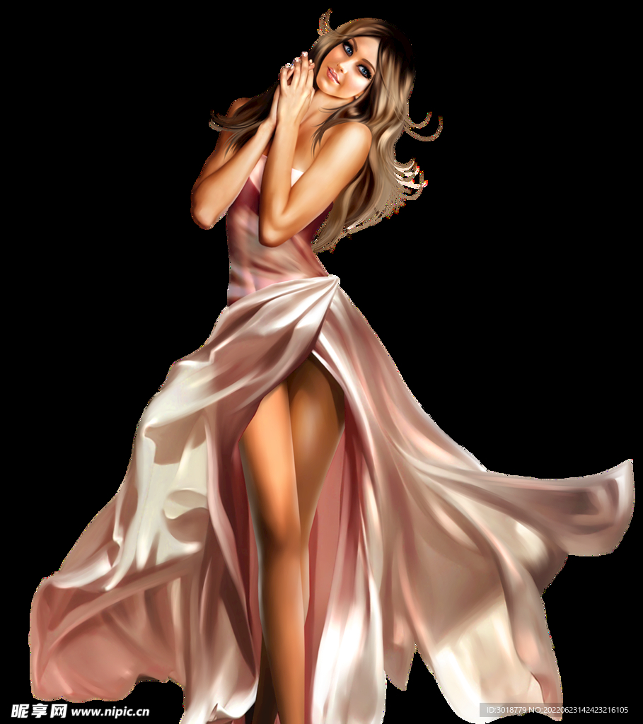 手绘美女