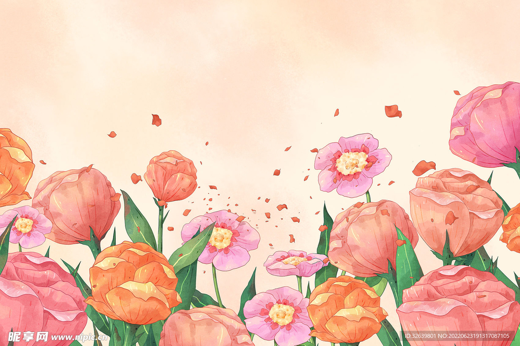 花瓣背景插画