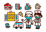 医生护士医院救护车护士节卡通像
