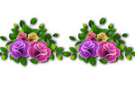 紫花绿叶油画