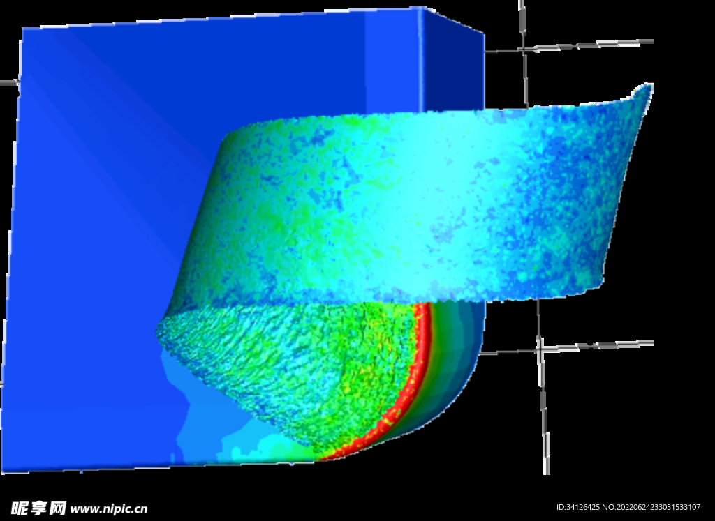 铣削刀片切削有限元彩色云图