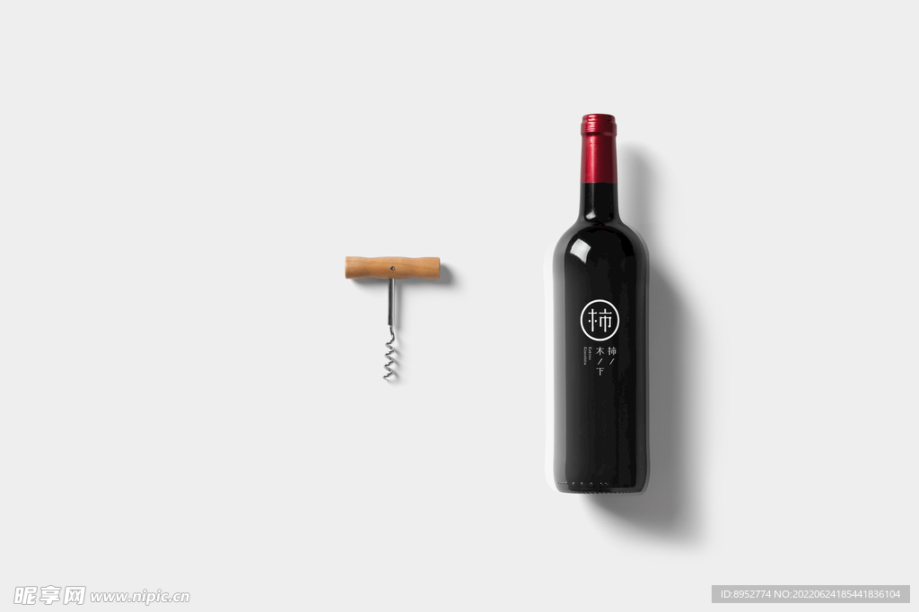 商业vi红酒瓶样机图片