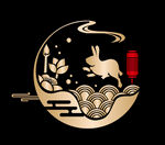 中秋插画   可爱卡通兔子  