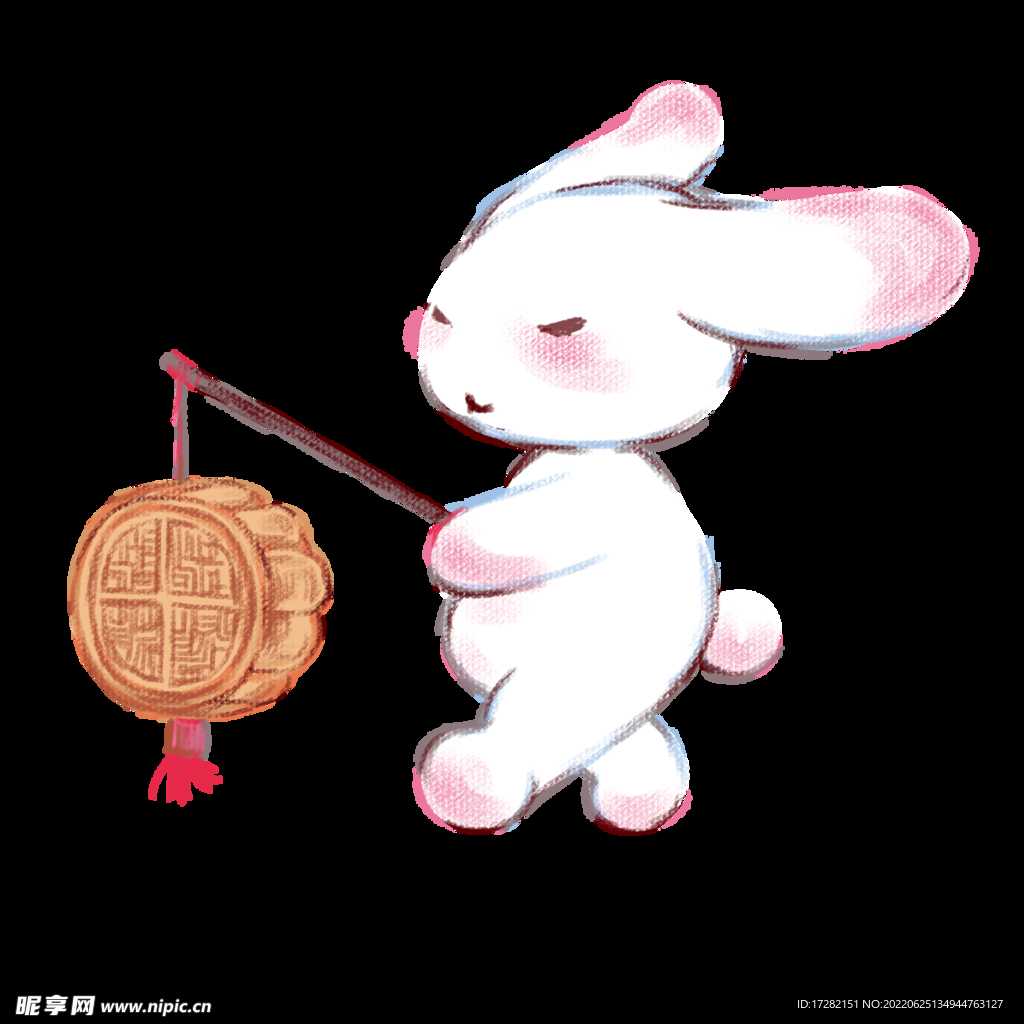 中秋插画   可爱卡通兔子  