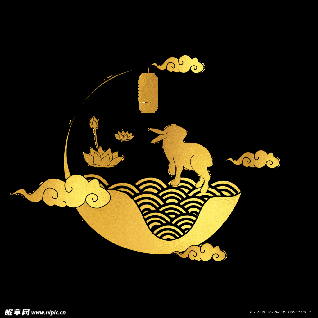 中秋插画   可爱卡通兔子  