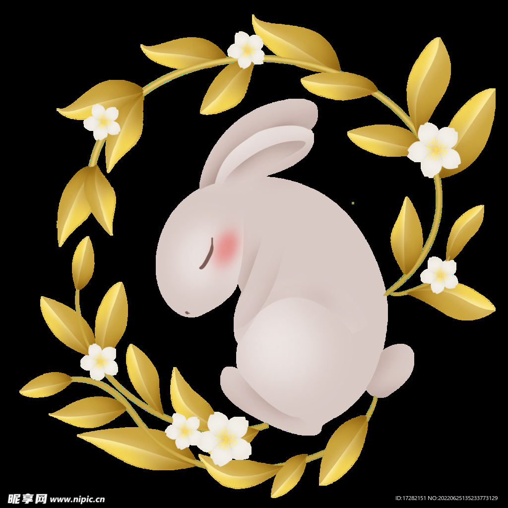 中秋插画   可爱卡通兔子  