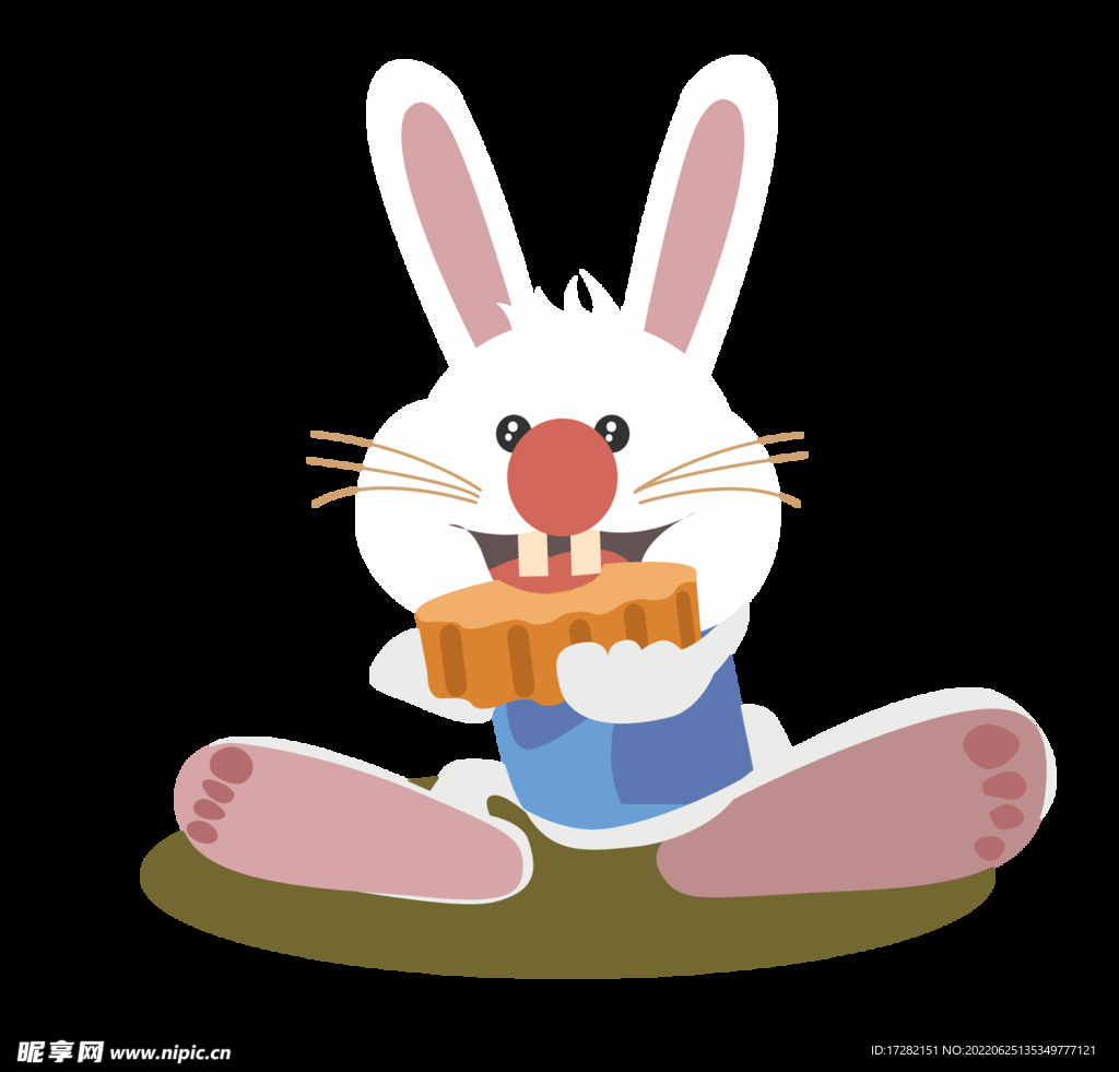 中秋插画   可爱卡通兔子  