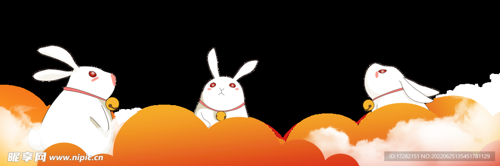 中秋插画   可爱卡通兔子  