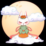 中秋插画   可爱卡通兔子  