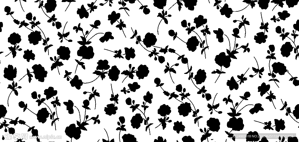 黑白碎花