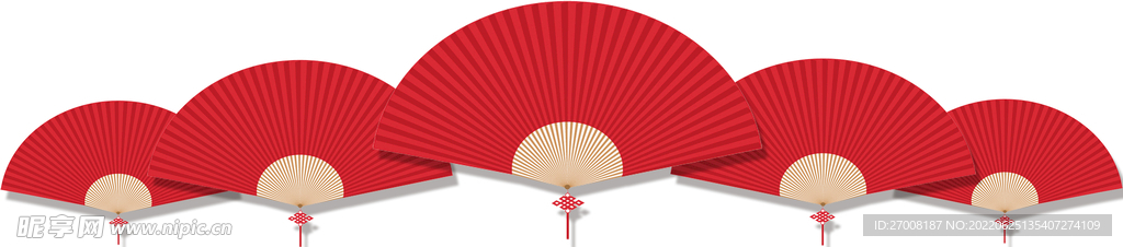 中国风扇子底边装饰（非矢量图）