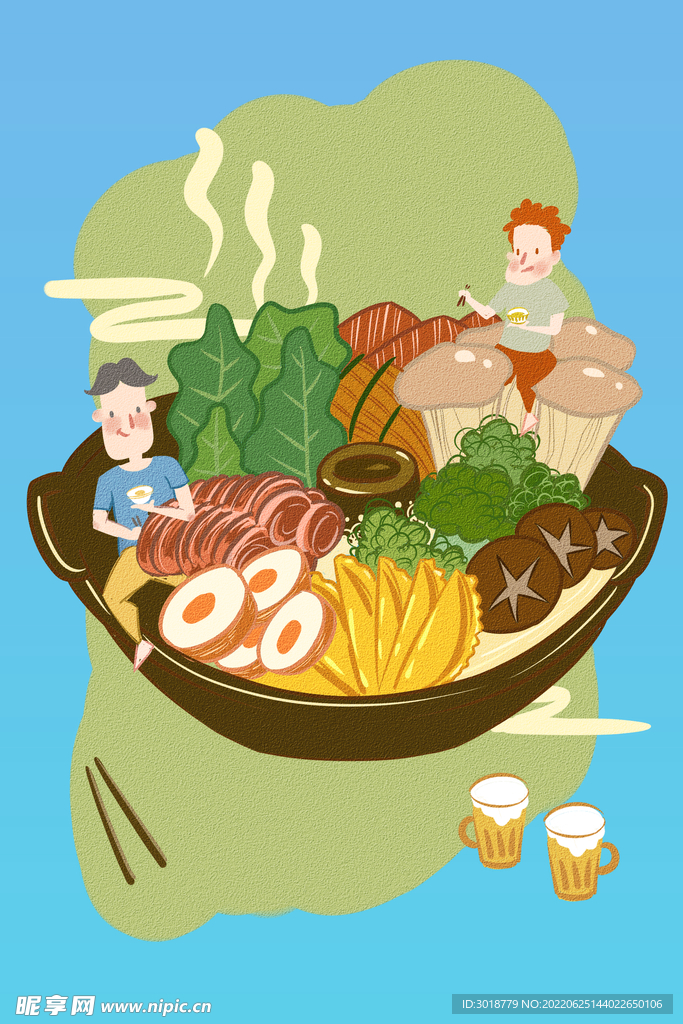 美食国潮插画