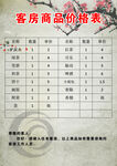 价目表