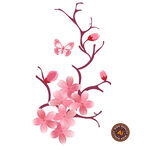 粉色手绘花朵矢量素材