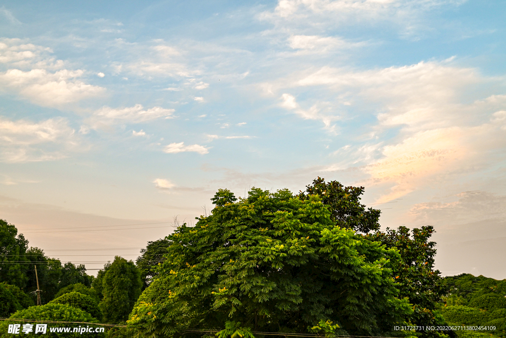 傍晚 天空 乌云 风景 晚霞 