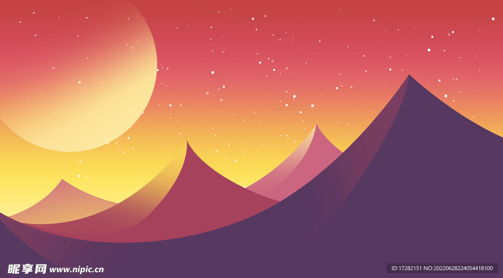 风景 插画 扁平化 简约 图片