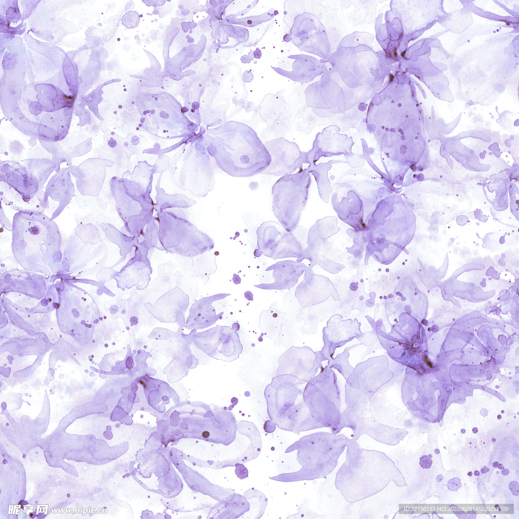紫色水彩花