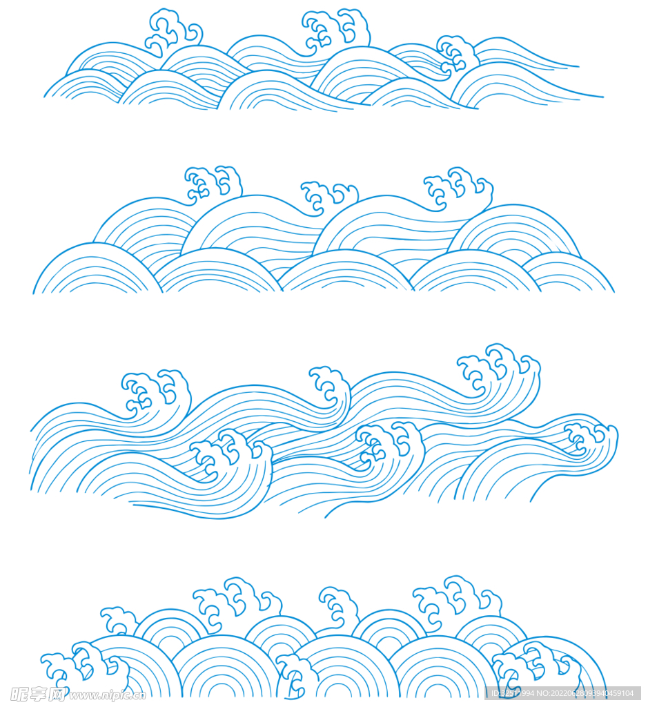 中式水纹浪花纹理素材