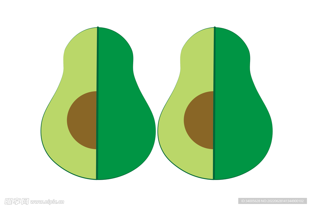 半个牛油果图案