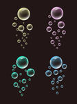 彩色泡泡透明水气泡水珠节日元素
