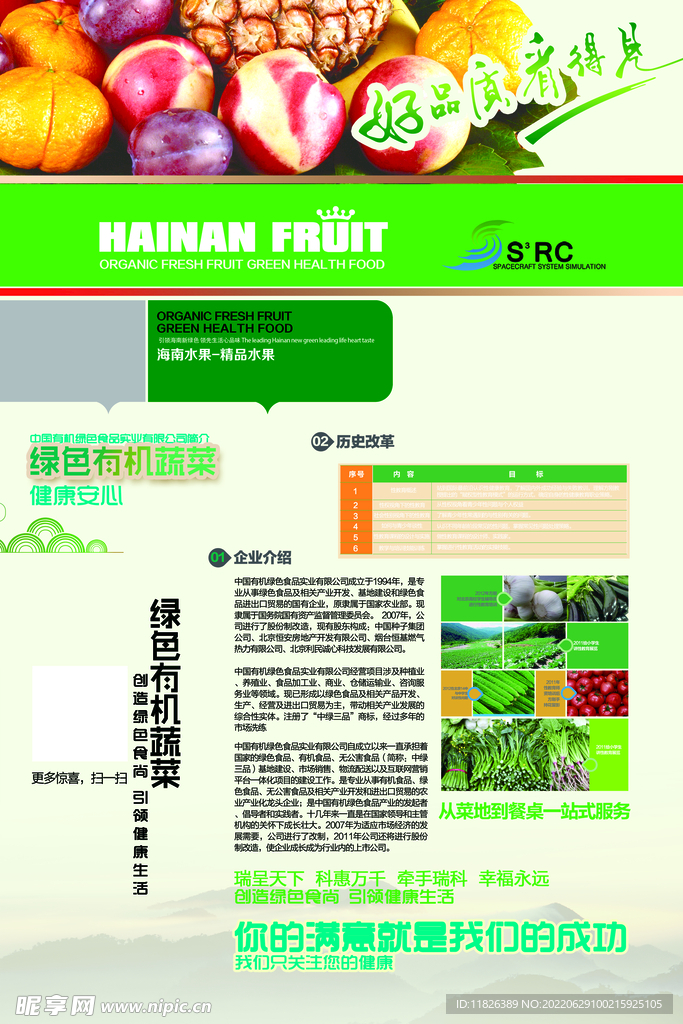 绿色有机蔬菜宣传单页