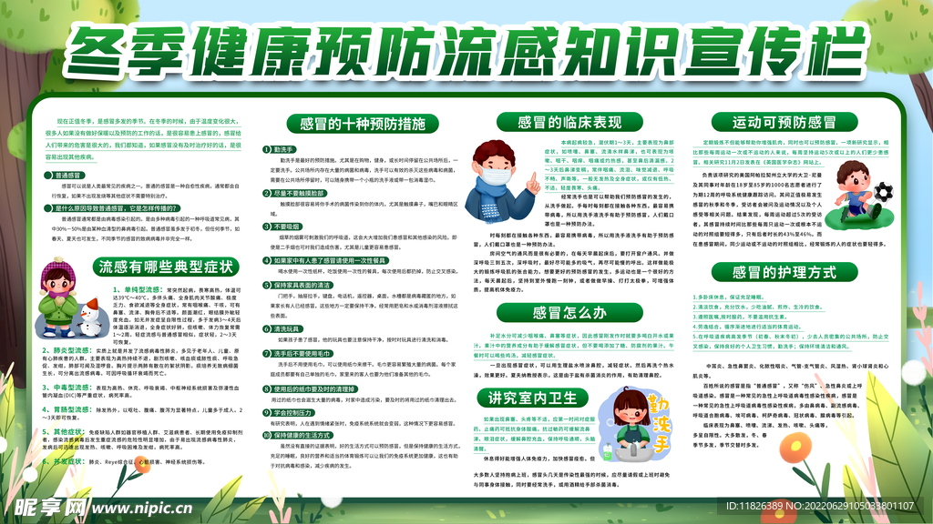 冬季健康预防流感知识宣传栏