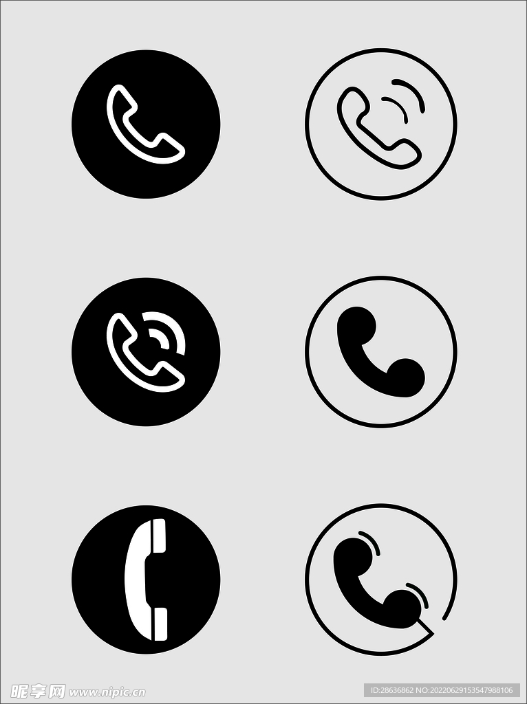 电话标志标识设计矢量素材