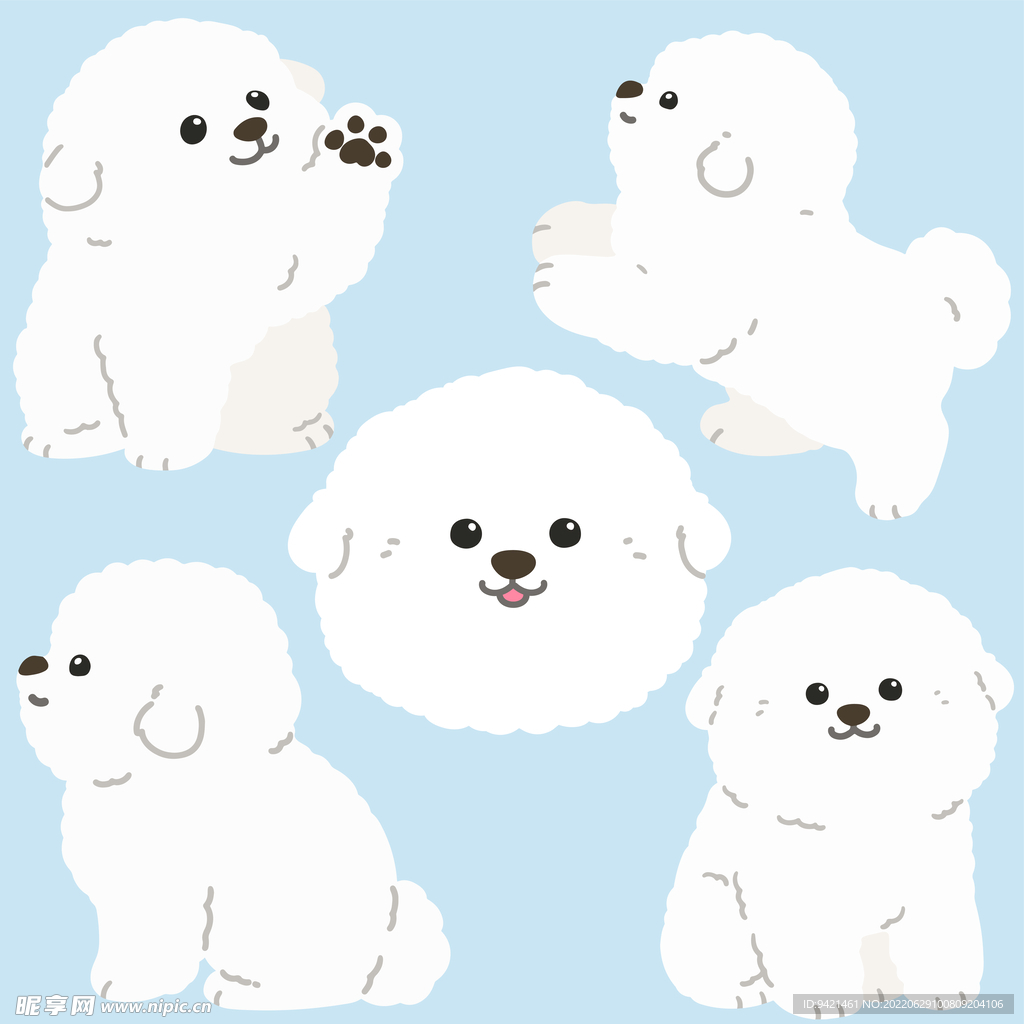 小狗插画设计图__背景底纹_底纹边框_设计图库_昵图网