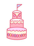 生日蛋糕卡通可爱图案元素粉色