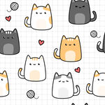 可爱小猫卡通形象插画