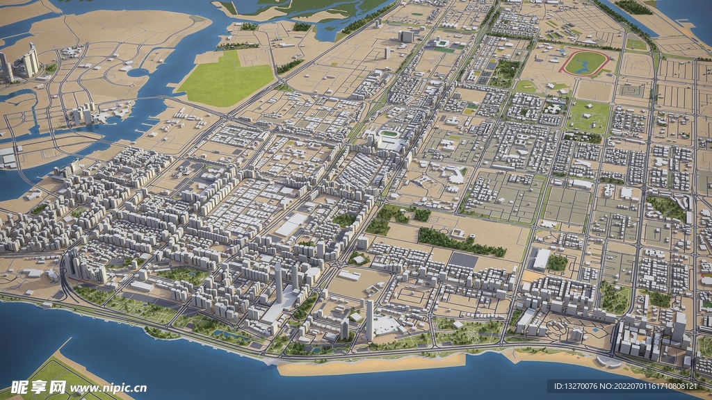3D城市鸟瞰图