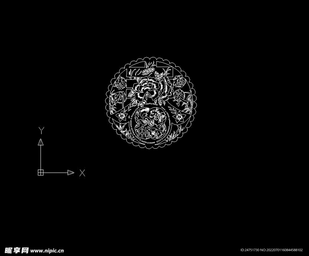 CAD 图纸  雕刻  花纹 