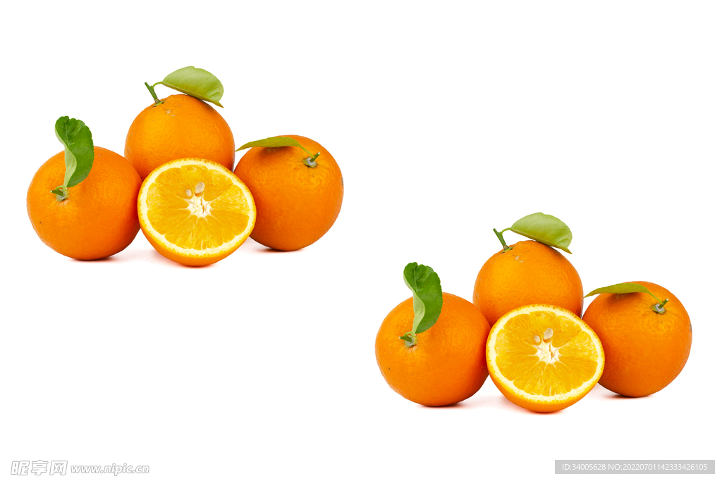 带叶子橙子