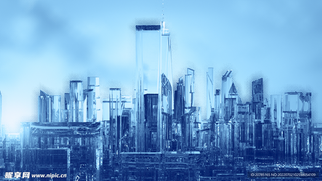 蓝色玻璃城市