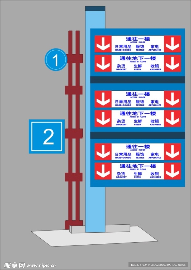 楼层指向单位导向