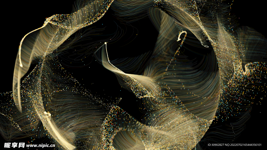 金色线条粒子素材图片