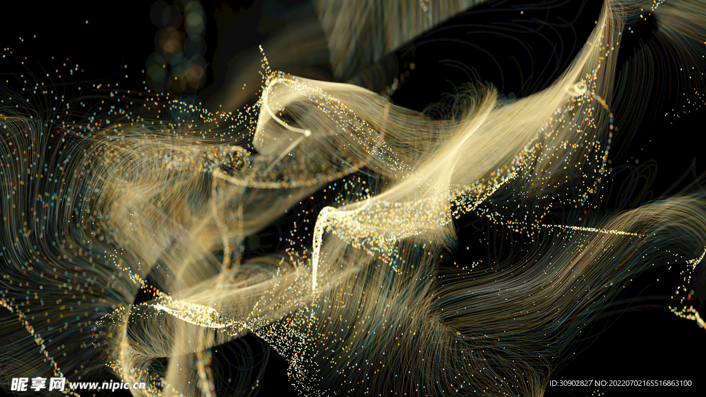 金色线条粒子图片
