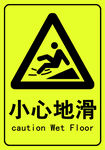 小心地滑安全警示牌
