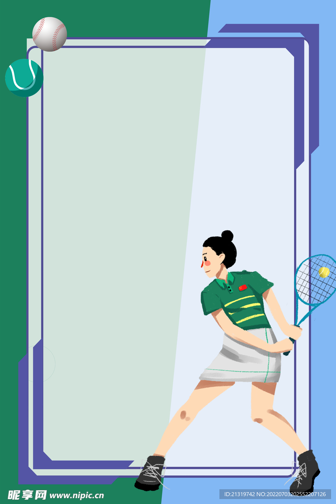 网球插画海报