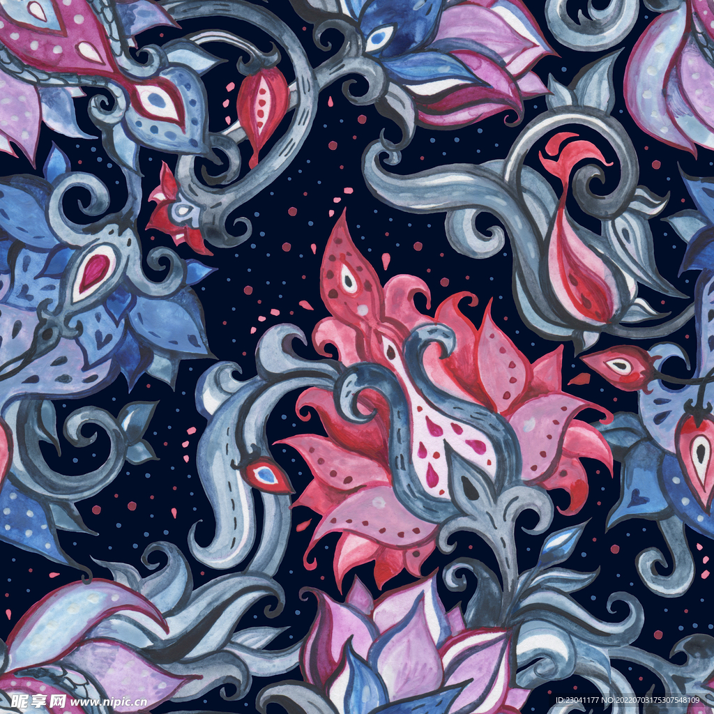 腰果花复古花