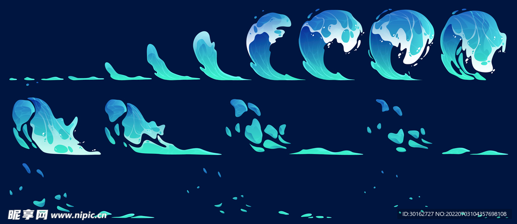 海浪水花创意素材